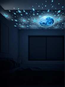 1 套 1049 颗在黑暗中发光的星星用于天花板发光空间和月亮贴花、太空贴纸、儿童墙壁装饰，非常适合男孩和女孩的日托卧室、客厅、婴儿淋浴和婴儿房装饰