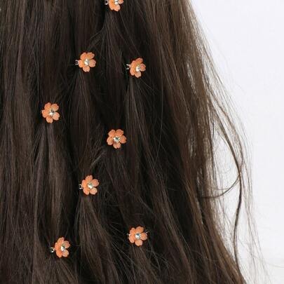 10 stuks kristallen bloem haarclips, haaraccessoires voor strandvlechten voor vrouwen, haarklemmen, haarspelden, haarspeldjes, schoolspullen, vakantieoutfits voor vrouwen, feestlooks, hoofdaccessoires, haarspeld, zomeraccessoires