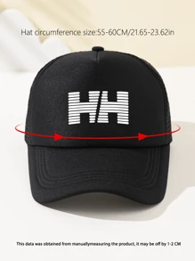 1 件女式 HH 字母印花网眼棒球帽，透气户外运动度假露营钓鱼卡车司机帽，时尚百搭可调节礼物，节日礼物 - A - 查看 4