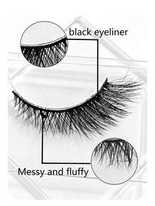 7 Pairs Cat Eye False Eyelashes, Faux Mink Lashes, Flared Ends, Elongate Eye Shape, Soft & Natural, Full-Strip Dramatic Lashes - Black - View 4