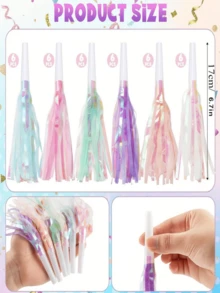 6pcs Iridescent Bubble Blowing Dragon Party Atmosphere Horns, Suitable For Bachelor Party, Wedding, Birthday, Graduation Party And Other Events, Party Atmosphere Creator, Party Supplies Set - Multicolor - View 6