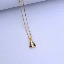 Our Lady Blue Necklace P Gold Plated - Gold - View 2