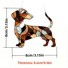 2D retro farbige Dackel Fenster Deko Anhänger aus Acryl, Deko Anhänger für Feiertage und Partys, Auto Innenraum Deko, verschiedene Tier Anhänger zur Auswahl, geeignet für Hunde- und Tierliebhaber