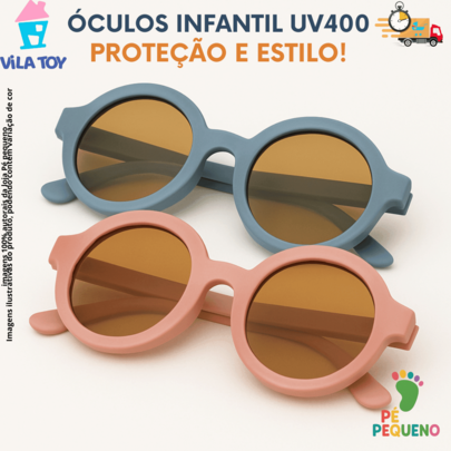 Óculos de sol para bebê estilo europeu infantil proteção UV400 com armação fofa - Óculos infantis de moda coreana proteção UV400 Óculos de sol para bebê meninos e meninas - Óculos de sol infantil redondo proteção UV400 Óculos estilo europeu para bebê meninos e meninas - Óculos de sol de bebê redondo com UV400 estilo moda coreana infantil meninos e meninas - Óculos de sol infantil proteção UV400 redondo estilo europeu para bebês moda coreana menino menina