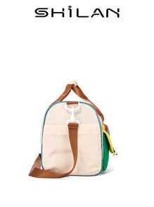 SHILAN A Set Of Fashionable And Casual Campus Style Travel Luggage, Lightweight, Foldable, Large Capacity, Front Multi Pocket Design With Contrasting Colors, And Equipped With Dry Wet Separation Straps And Item Straps. It Can Be Carried On One Shoulder Or Cross Body, And Can Also Be Equipped With A Portable Suitcase For Use. More Suitable For Students Facing The Start Of School.