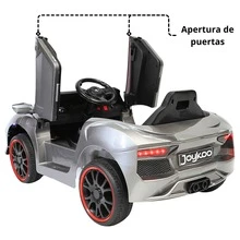 Joykoo Montable eléctrico para niños carro deportivo bluetooth luz LED control remoto 12v vehículo juguete infantil recargable auto moderno de aprendizaje - Gris - Ver 7