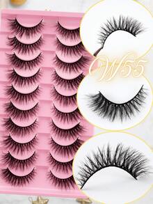 10 pares de cílios postiços de vison luxuosos e altamente avaliados - Cílios postiços Dramatic Stage, volumosos e com aparência natural, cílios extra grossos com curvatura em C de 0,07 mm, cílios estilo olho de gato 3D feitos à mão de 7 a 16 mm, efeito de volume dramático, fáceis de usar, adequados para iniciantes, maquiagem indispensável para presente de Halloween, Natal e Ano Novo. Cílios postiços, cílios, cílios postiços - Cílios naturais - Ver 5