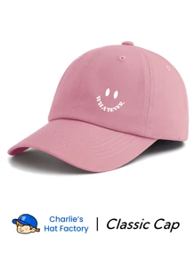 1 Pc WHATEVER Smiling Print Unisex Baseball Cap, Simple And Fashionable Dad Golf Hat, College Style Versatile Peaked Cap, Adjustable Size, Daily Wear, Party Entertainment, Gift To Friends, Family, Holiday Gifts, Birthday Gifts, New Year Gifts, Both Men And Women