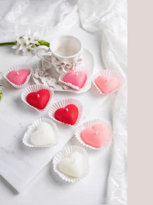 Velas con forma de corazón, velas de aromaterapia, velas con forma artesanal, DIY, props para fotos, adornos creativos, regalos de decoración de cumpleaños, para decoración del hogar, decoración de bodas, velas, decoración de habitaciones, regalo del Día de la Madre, regalos para damas de honor, velas, velas rosas, velas sin llama, velas perfumadas, bodas, velas