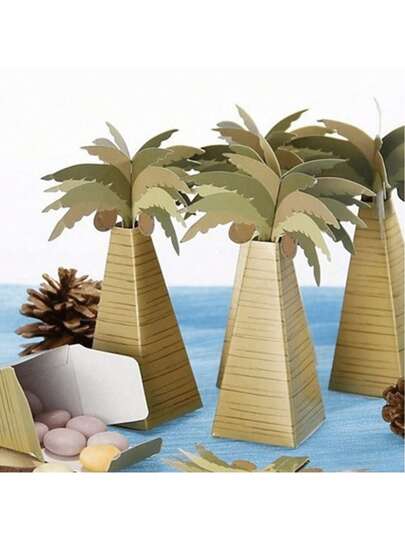 5/10/15/20/25PcsHawaiian Coconut Palm Tree Boxes -Exotic Tropical Party Favors - Create FestiveAtmosphere ,Christmas Gift Wrapping, Halloween Gift Wrapping, Holiday Gift Wrapping, Thanksgiving Gift Wrapping
