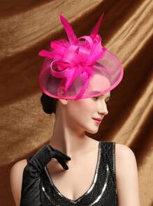 1 Stück Faszinierende Damenhüte für Teegesellschaft, Kentucky Derby Hut der 1950er Jahre mit Federclip, Braut-Hochzeitsparty Vogelkäfig-Schleier Kopfschmuck, Blumen 1920er Jahre Pferderennen Kopfschmuck, Vintage Hut der 50er Jahre, Kostümhut der 1940er Jahre, Pillbox Hut, Damenaccessoires, Mädchen Geburtstag, Muttertag, Halloween, Weihnachtsgeschenk, Schwarz, Rot, Rosa, Dunkelviolett, Mini Hüte, Mini Fascinator, Mini Kappe, Mini Zylinder, Haaraccessoires
