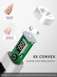 XEIJAYI 1 pieza Lámpara UV LED blanca recargable mini con soporte para secado rápido de uñas de gel, máquina de manicura, luz de secado de esmalte de uñas de gel UV LED, herramientas de manicura, equipo de salón recargable