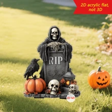 Halloween Skeleton Decor Series - 2D Acrylic Outdoor Garden Party, Holiday Ornaments