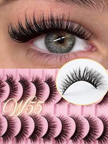 10 pares de cílios postiços de vison luxuosos e altamente avaliados - Cílios postiços Dramatic Stage, volumosos e com aparência natural, cílios extra grossos com curvatura em C de 0,07 mm, cílios estilo olho de gato 3D feitos à mão de 7 a 16 mm, efeito de volume dramático, fáceis de usar, adequados para iniciantes, maquiagem indispensável para presente de Halloween, Natal e Ano Novo. Cílios postiços, cílios, cílios postiços - Cílios naturais - Ver 2