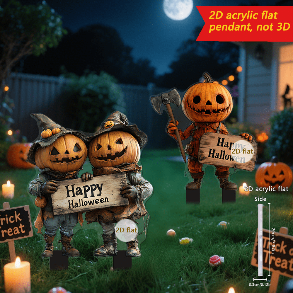 Halloween Skeleton Decor Series - 2D Acrylic Outdoor Garden Party, Holiday Ornaments