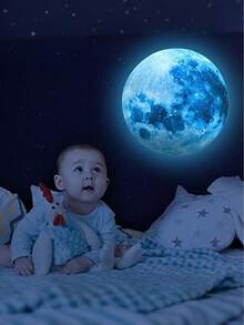 1 套 1049 颗在黑暗中发光的星星用于天花板发光空间和月亮贴花、太空贴纸、儿童墙壁装饰，非常适合男孩和女孩的日托卧室、客厅、婴儿淋浴和婴儿房装饰