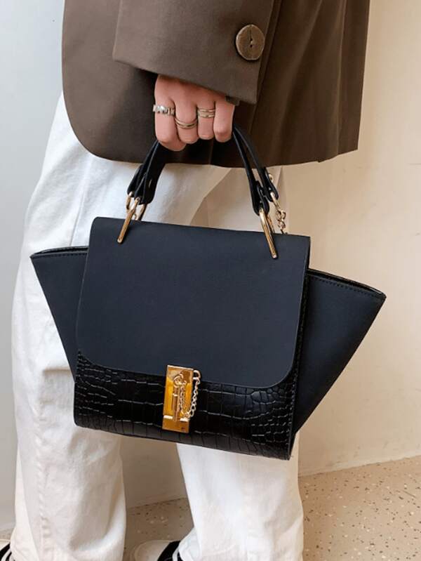 1pc Women Fashion Handbag, Versatile Matte Winged Chain Shoulder/Crossbody/Top Handle Bag Suitable For Daily Shopping, Dating, Office, With Long Strap