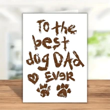 1pc Funny Dog Dad Birthday Card – "To The Best Dog Dad Ever" Design, Paw Prints & Heart – Perfect Gift For Pet Lovers, Ideal For Birthdays, Christmas, New Year & Thank You Notes, School Supplies, Back To School