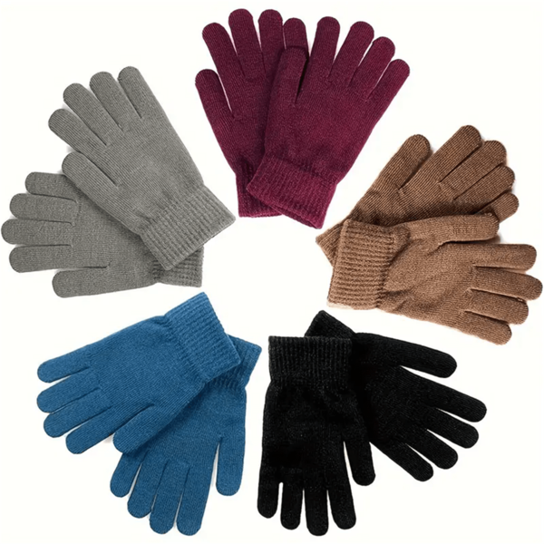 1 Paar unisex einfarbige, mit Fleece gefütterte gestrickte Handschuhe, warm für Frühling, Herbst, Winter, geeignet für Reiten, Autofahren, Outdoor-Aktivitäten, Feiertage, Dates, Mode & Minimalismus