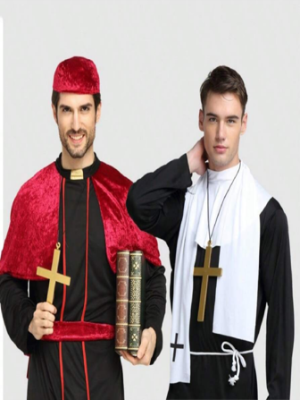 Accessori placcati in oro/argento a forma di croce per chiesa, decorazioni natalizie, accessori per costumi da prete/suora/pastore/missionario per balli in maschera, cosplay, performance teatrali, giochi di ruolo, forniture per feste