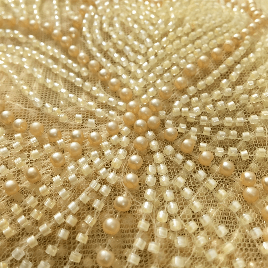 Luxury African Heavy Beads Lace Fabric 2025 High Quality Nigerian French Mesh Sequined Lace Material For Women Wedding Dresses Sewing