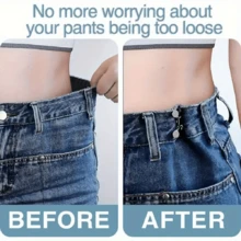 1 conjunto de coleção de cintura jeans artefato ajuste de cós pequeno botão fixo calças de aperto de cós botão de ajuste de tamanho fivela de cintura