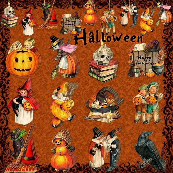 24pcs Halloween Wooden Decorations - Pumpkin, Witch, Black Cat, Skull Hollow-Out Hanging Ornaments For Thanksgiving, Holiday Party, Home Decor