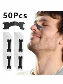 50/40/20/2 pièces Patch nasal anti-ronflement, Patch nasal pour calmer la respiration pendant le sommeil ou l'exercice, Patch nasal, Patch nasal anti-ronflement, Patch nasal pour la respiration - Noir amélioré - Voir 4