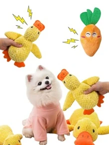 1 Piece Of Plush Smiling Face Carrot Toy, Suitable For Cats And Dogs, Debore, Tooth Cleaning, Pet Sound Toy, Cute Cartoon Carrot Shape, Soft And Interesting, Clean Teeth, Can Be Washed, Not Afraid Of Dirty, Excellent Material, Strong And Durable, Suitable For Daily Use Of Cats And Dogs Of All Sizes