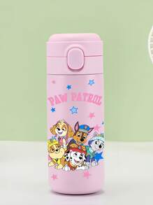 Paw Patrol 1 pieza Taza grande de 420ml/14.81oz con Paw Patrol, color rosa y azul, con pajita y tapa, apta para deportes, viajes, trabajo y uso en exteriores durante todo el año (algunas partes pueden ser aleatorias)