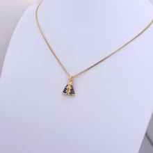 Our Lady Blue Necklace P Gold Plated - Gold - View 1