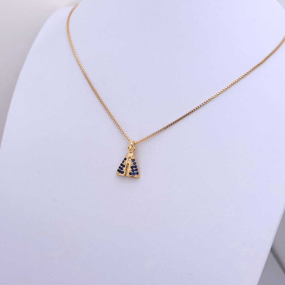 Our Lady Blue Necklace P Gold Plated - Vàng - Xem 1