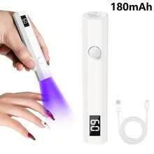 1 PIEZA Lámpara de uñas portátil UV, Mini lámpara de uñas, Lámpara de uñas LED portátil, Secador de uñas inalámbrico con carga USB para un curado rápido, Luz recta de carga rosa para uñas, Lámpara pequeña y portátil de batería para cocción de esmalte de uñas, Lámpara de fototerapia de mano - Multicolor - Ver 24