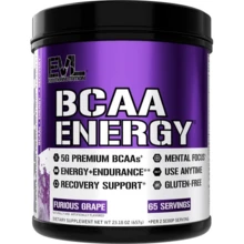 EVL BCAAs Aminoácidos en Polvo - Polvo BCAA pre-entrenamiento para la recuperación muscular, el crecimiento magro y la resistencia - Bebida rehidratante de recuperación post-entrenamiento con cafeína natural - Limonada rosada - Uva increíble - Ver 1
