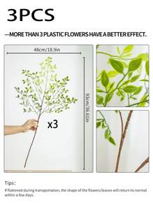 1PC/2PCS/3PCS,Man-Made Modern Simple Bamboo Leaf Ornament, Non-Fading Plastic Plant Imitation Foliage Decoration, Suitable For Home Indoor And Outdoor Decoration, Home Various Desktop Office Desktop Decoration, Bedroom, Living Room, Study, Kitchen, Bathroom, Fireplaces, Entryway, Balconies, Office Scenes, Door Decor