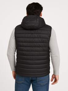 Chaleco Acolchado para Hombre con Gorro Desmontable  Térmico, Ligero, Casual y Deportivo |Cierre Negro, Bolsas Laterales  Ideal Invierno formal e informal oficina trabajo Moda - Negro - Ver 2