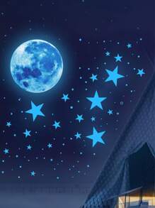 1 套 1049 颗在黑暗中发光的星星用于天花板发光空间和月亮贴花、太空贴纸、儿童墙壁装饰，非常适合男孩和女孩的日托卧室、客厅、婴儿淋浴和婴儿房装饰