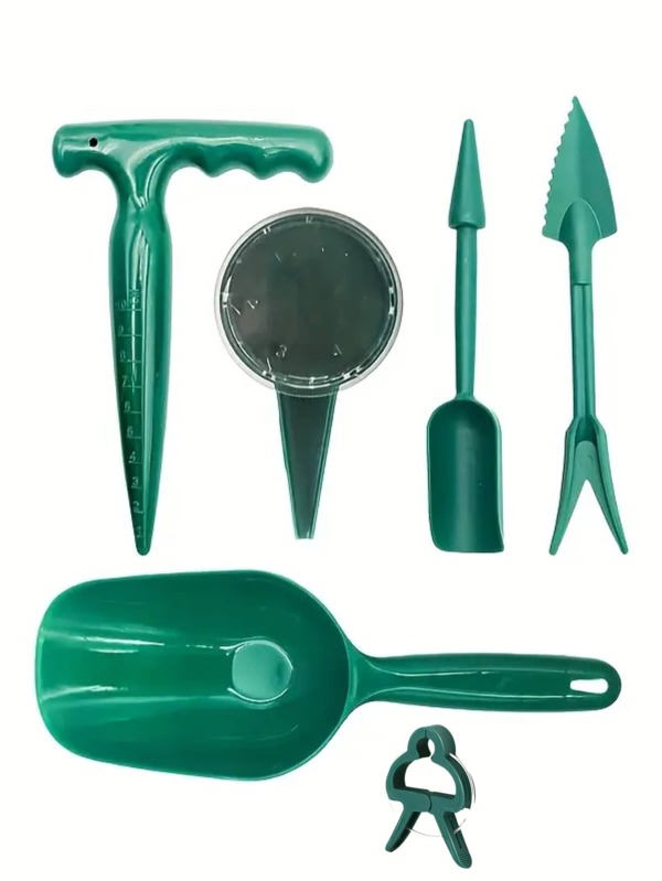 Juego de herramientas de jardinería: sembradora, plantador, transplantador y pala para tierra | Plantación sin esfuerzo para balcón/jardín | Kit indispensable para interior y exterior | Siembra y trasplante fáciles