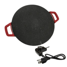 Home Multifunctional Medical Stone Non-Stick Electric Grill Pan, Red Handle, Five-Speed Temperature Control, Fast Heating And Easy-To-Clean Korean Electric Grill, You Can Grill Delicious Barbecue At Home - 美規B型插(110-127V) - 查看 8