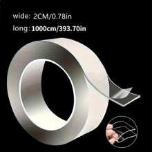 1pc Double Sided Adhesive Tape, Heavy Duty Transparent Washable Ultra-Strong Two Sided Mounting Tape, Strips For Decoration