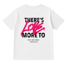 Playera 100% Algodón Peinado Cuello Redondo Modelo There´s Love Exclusividad, Unisex, Fresca y Cómoda - Blanco - Ver 3