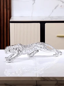 1 件创意豹纹设计金色家居装饰物，电镀树脂装饰工艺品，适合家居装饰、卧室装饰、办公室和学生，最佳万圣节和圣诞节礼物