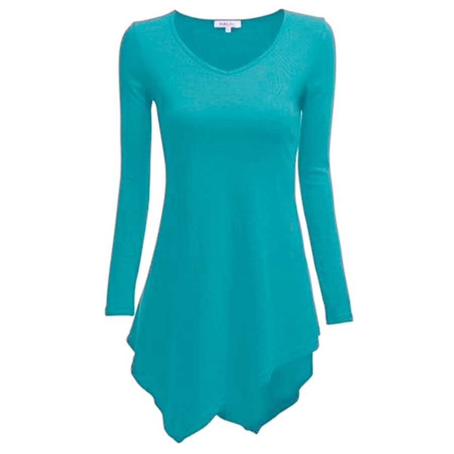 Liso    Casual  Elegante  Fiesta  Dulce  Sexy    Tela - Azul menta - Ver 1