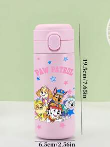 Paw Patrol 1 pieza Taza grande de 420ml/14.81oz con Paw Patrol, color rosa y azul, con pajita y tapa, apta para deportes, viajes, trabajo y uso en exteriores durante todo el año (algunas partes pueden ser aleatorias)