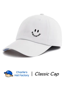 1 Pc WHATEVER Smiling Print Unisex Baseball Cap, Simple And Fashionable Dad Golf Hat, College Style Versatile Peaked Cap, Adjustable Size, Daily Wear, Party Entertainment, Gift To Friends, Family, Holiday Gifts, Birthday Gifts, New Year Gifts, Both Men And Women