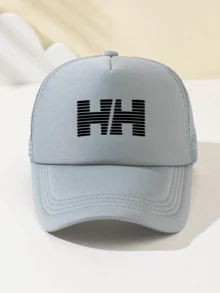1 件女式 HH 字母印花网眼棒球帽，透气户外运动度假露营钓鱼卡车司机帽，时尚百搭可调节礼物，节日礼物 - A - 查看 7
