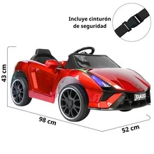 Joykoo MONTABLE ELÉCTRICO DEPORTIVO CON LUCES LED Este Montable Electrico para Niños Carro Deportivo Bluetooth Luz Led Control Remoto 12v divertido interiores exteriores niños - Rojo - Ver 5