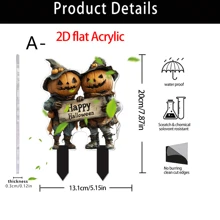 Halloween Skeleton Decor Series - 2D Acrylic Outdoor Garden Party, Holiday Ornaments