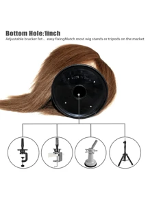 1 件 100% 真人头发模特头男士理发师练习美容造型培训模特头带真人头发 - 棕色 - 查看 7