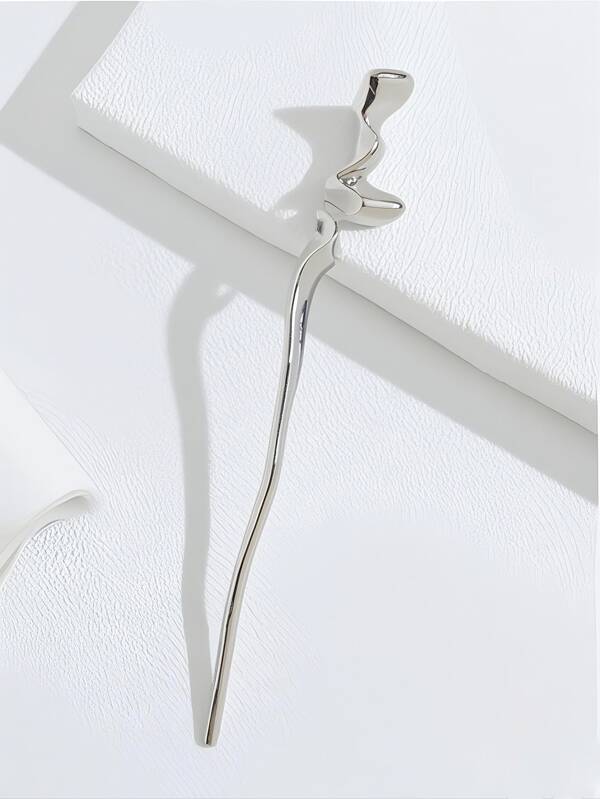 1pc Fashionable Metal Crease Hair Clip, Suitable For Everyday Wear